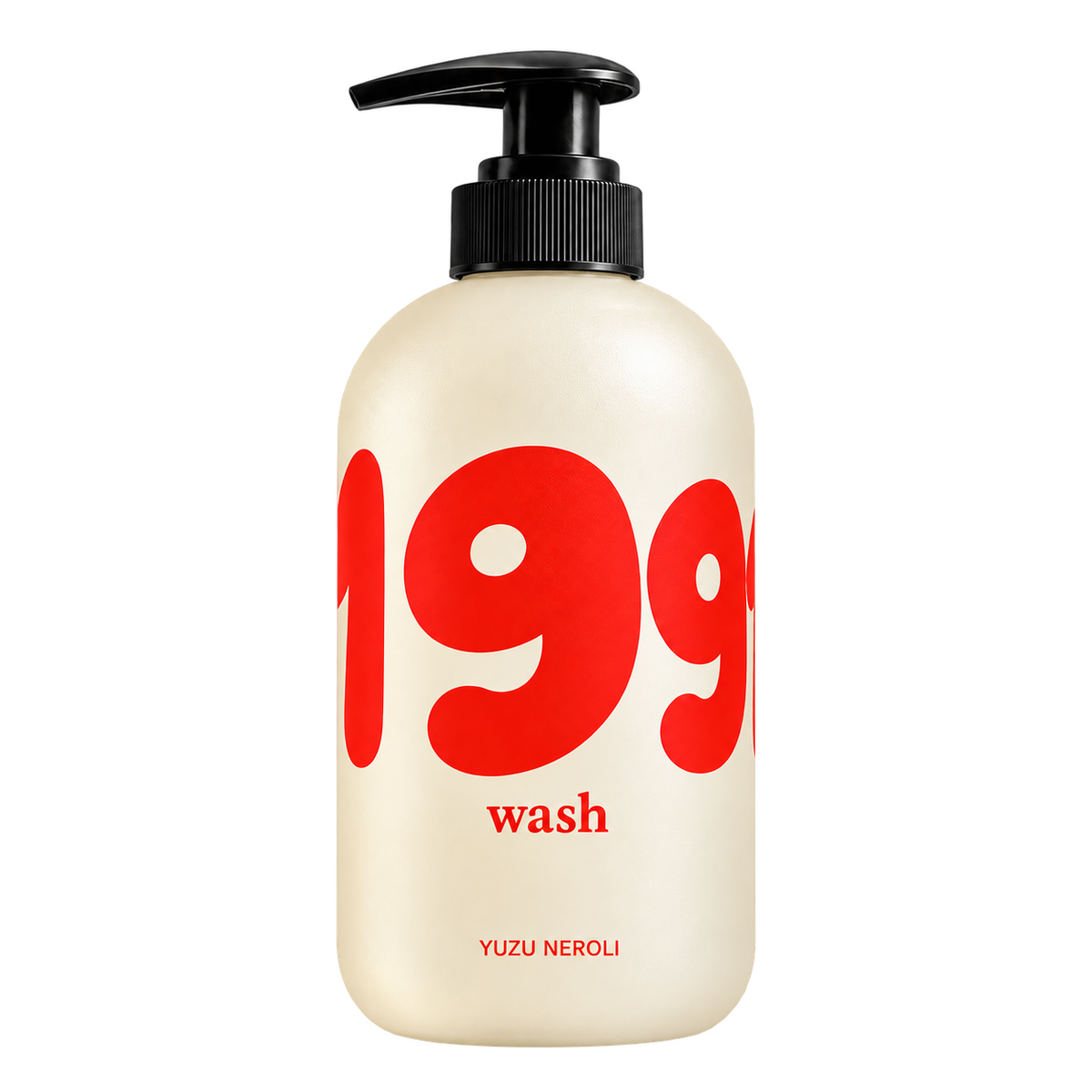 WASH in a cream pump bottle.