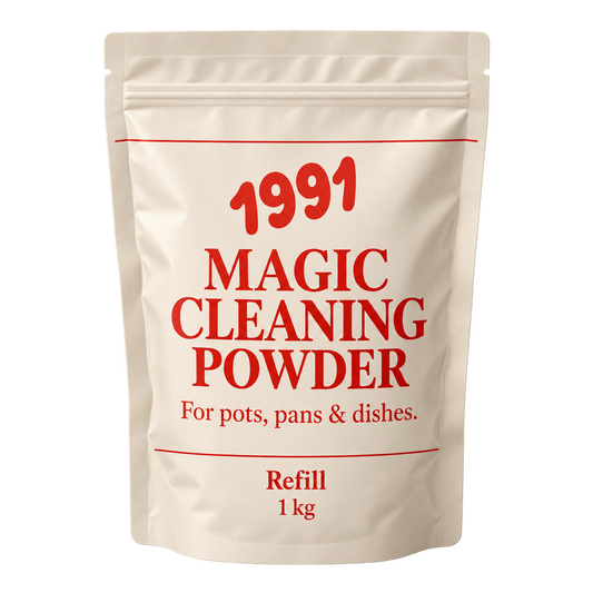Magic Cleaning Powder Refill, 1 kg. Concept visualisation of the packaging.