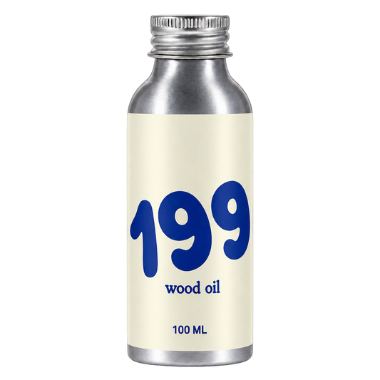 Wood Oil, 100 ml. Visualisation based on the packaging design.